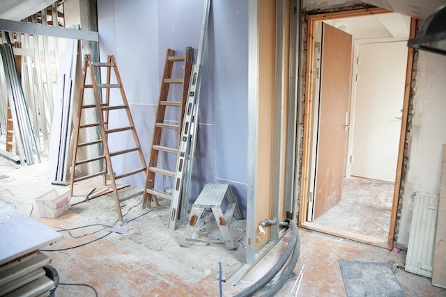 Interior of a home being renovated for fix and flip loans in Texas