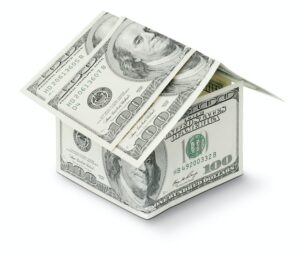 photo of house made out of 100 dollar bills for home equity loan on investment property in texas