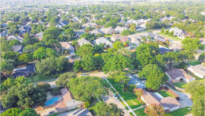 aerial view of a neighborhood near Dallas Texas where Victor Steffen is an investor-friendly realtor